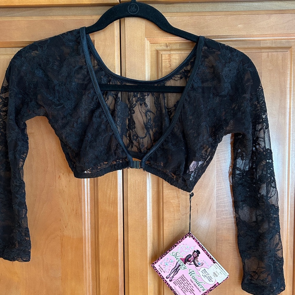 NWT Sleevey Wonders-Black Lace-only XS available